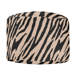 MVB Trendy Pink Zebra Geometric Design 1 Pouf