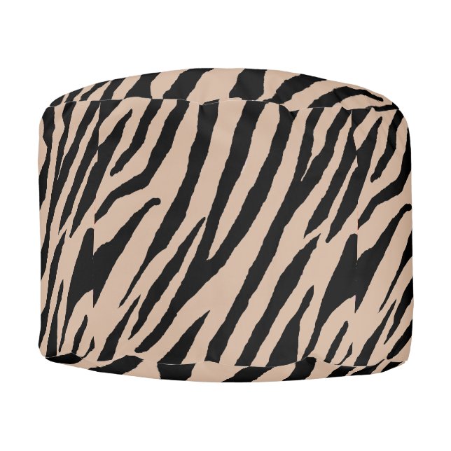 MVB Trendy Pink Zebra Geometric Design 1 Pouf (Front)