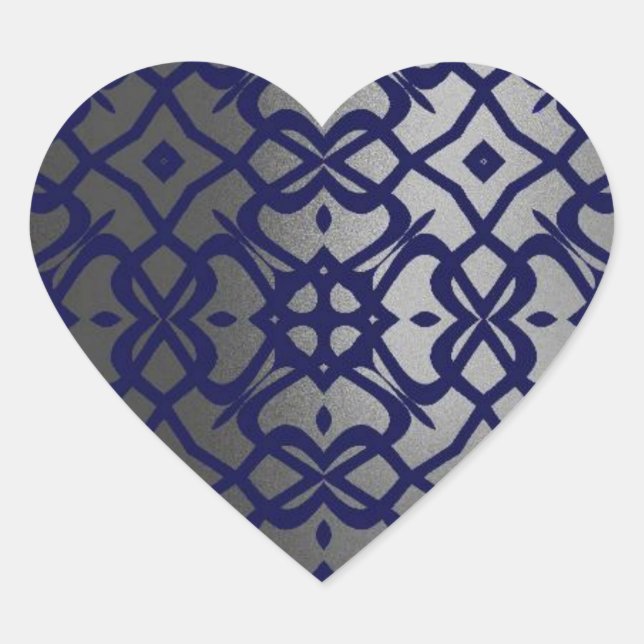 MVB X Lace Pattern Sticker- Blue Gray Heart Sticker (Front)