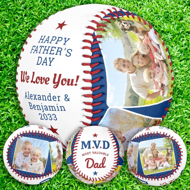 MVD - Most Valuable Dad - Custom 2 Photo Baseball (Creator Uploaded)