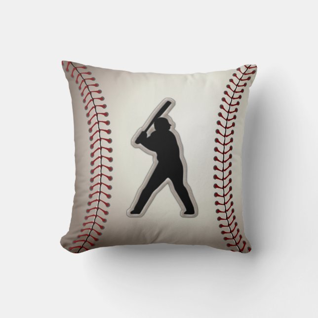 MVP Baseball Player - Cool Baseball Stitches Look Throw Pillow (Front)