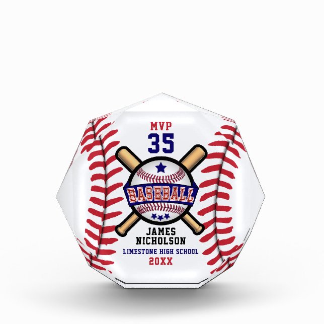 MVP Baseball Player or Team Acrylic Award (Front)