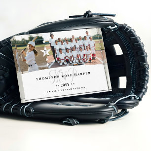 MVP Baseball Player Sports Photo Collage Keepsake Block