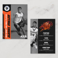 MVP Basketball Trading Card Orange Basketball Card