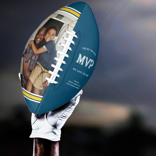 MVP Dad  Blue  Gold Fathers Day Football