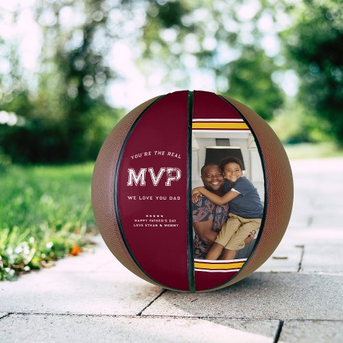 MVP Dad  Burgundy Fathers Day Basketball