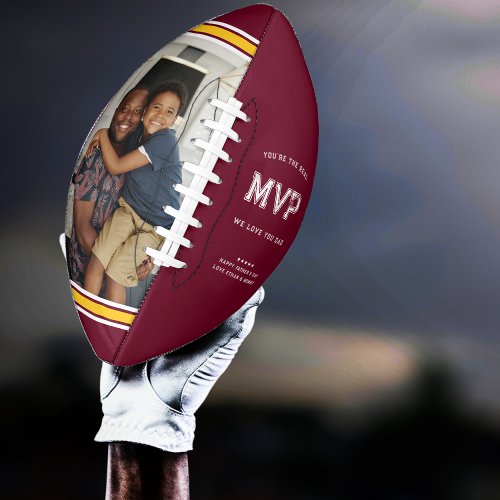 MVP Dad  Burgundy  Gold Fathers Day Football