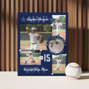 MVP End of Season Baseball Player Photo Collage Plaque