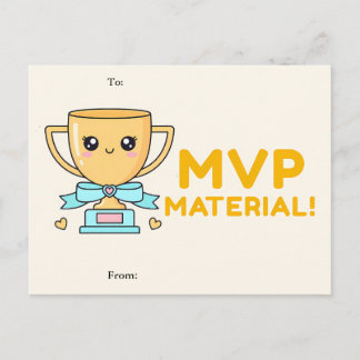 MVP Material! Cute Trophy Classroom Valentine Card
