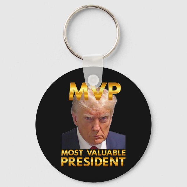 Mvp Most Valuable President Donald Trump New Golde Keychain (Front)