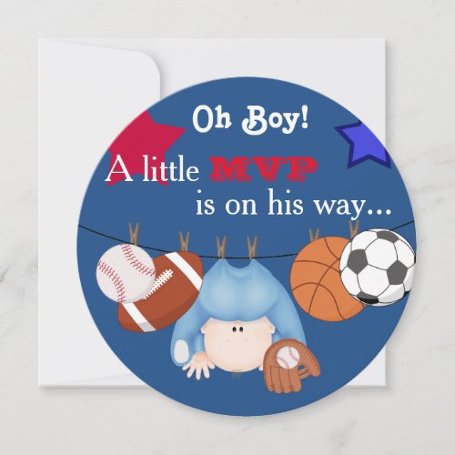 MVP Primary Colors Sports Baby Shower Invitation