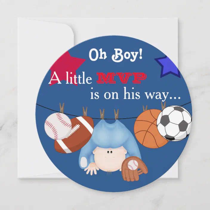 Mvp Primary Colors Sports Baby Shower Invitation Zazzle Com