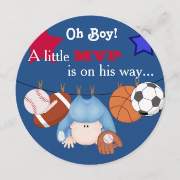 Mvp Primary Colors Sports Baby Shower Invitation by PersonalCustom at Zazzle