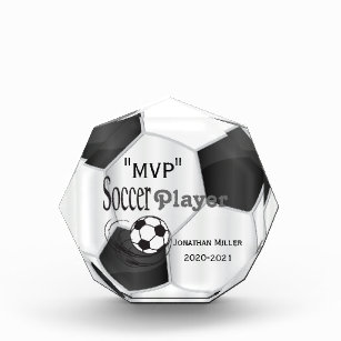 MVP Soccer Player   DIY Text   Dark Blue Acrylic Award