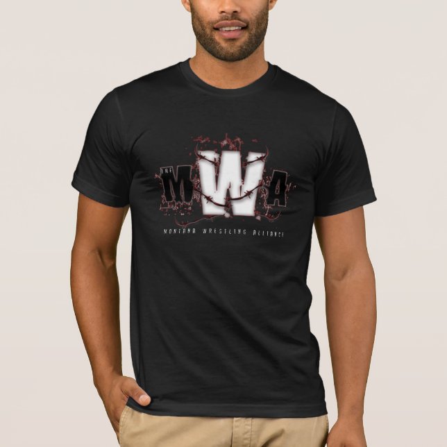 MWA - Classic (Maroon on Black) T-Shirt (Front)