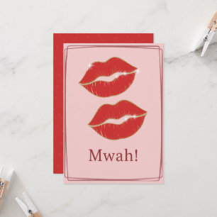 Mwah Red Lips Valentine's Day Card