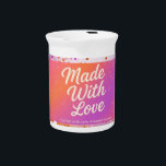 MWL Coffee Mug Beverage Pitcher<br><div class="desc">Made With Love Ceramic Pitcher Pour with heart and brighten every table with the Made With Love ceramic pitcher. Featuring a joyful gradient of pink, orange, and purple with playful heart details and a warm, handwritten-style font, this pitcher adds a splash of color and care to any kitchen or gathering....</div>