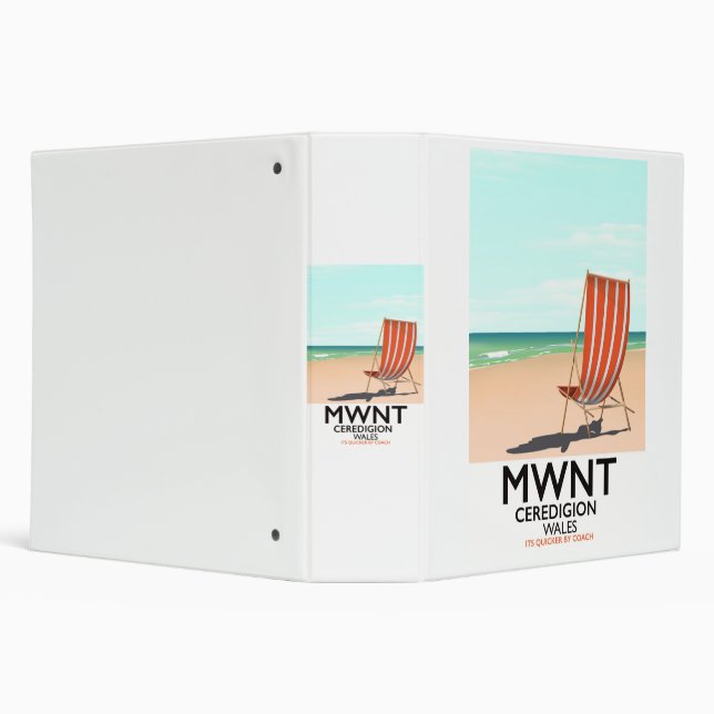 Mwnt, Ceredigion Wales travel poster 3 Ring Binder (Background)