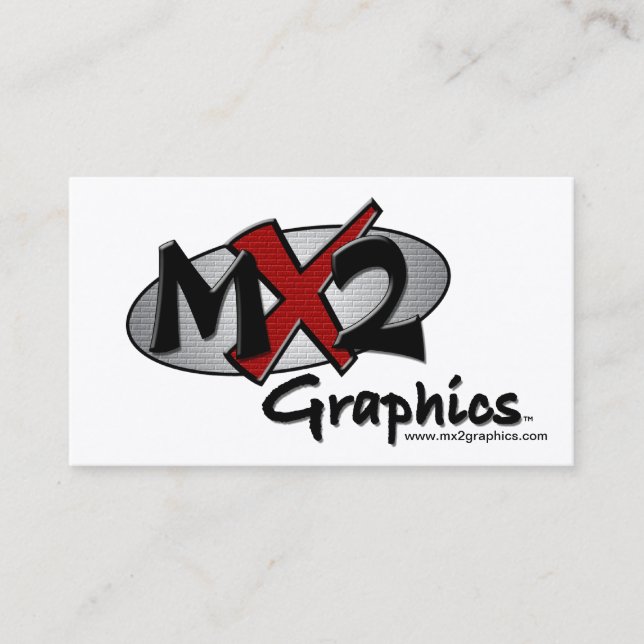 MX2 Graphics Company Logo Business Card (Front)