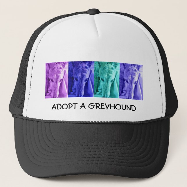 Mx4 design  ADOPT A GREYHOUND trucker hat (Front)