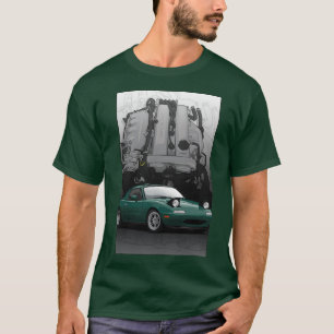 Mx5 Miata NA MK1 illustration with BP18 engine T-Shirt