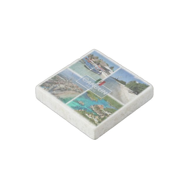 MX Mexico - Cancun - Boats Isla Mujeres - Stone Magnet (Angled)