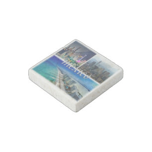 MX Mexico - Monterrey - Cancun Island - Stone Magnet