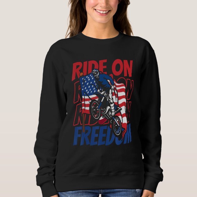 Mx Motocross Us Flag Bike Biker - Dirt Biking 4th  Sweatshirt (Front)