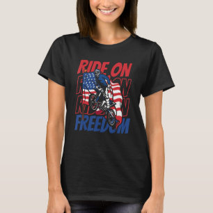Mx Motocross Us Flag Bike Biker - Dirt Biking 4th T-Shirt