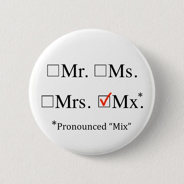Mx. Nonbinary Prefix Button (Front)
