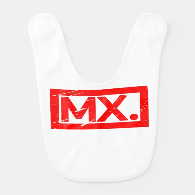 Mx. Stamp Baby Bib (Front)