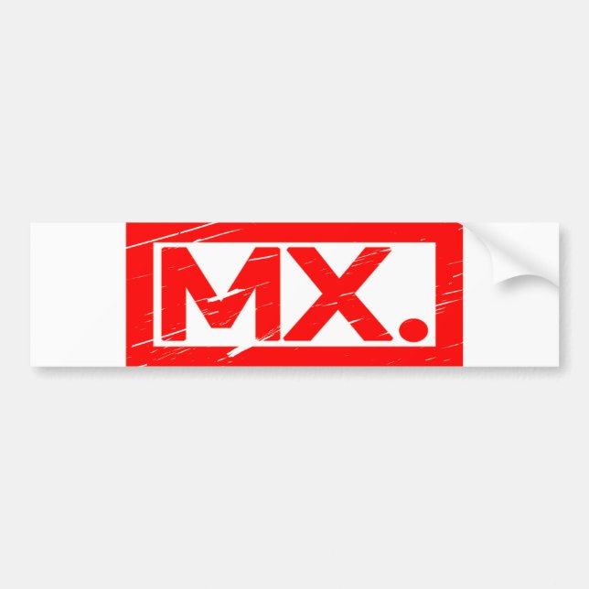 Mx. Stamp Bumper Sticker (Front)