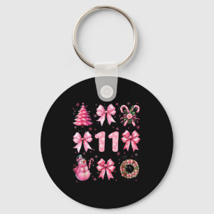 My 11th Birthday Nk Santa Coquette Snowman 11 Year Keychain