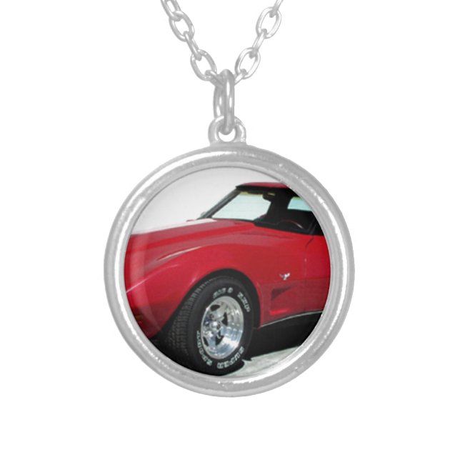 My 1979 Red Corvette Silver Plated Necklace (Front)