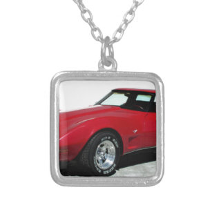 My 1979 Red Corvette Silver Plated Necklace