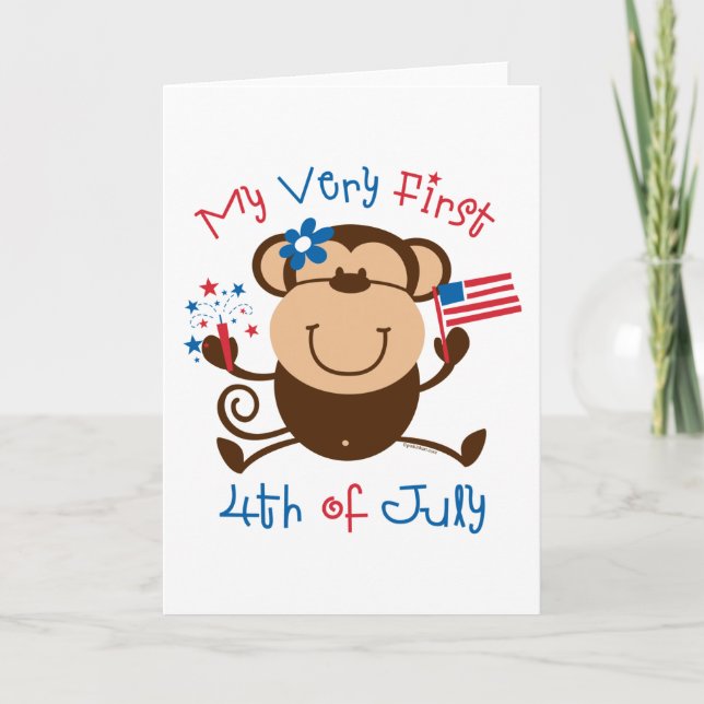 My 1st 4th Girl Monkey Card (Front)