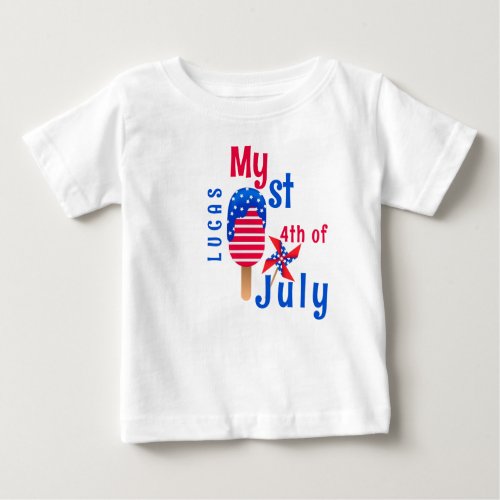 My 1st 4th Of July Cute Baby Boy  Baby T_Shirt