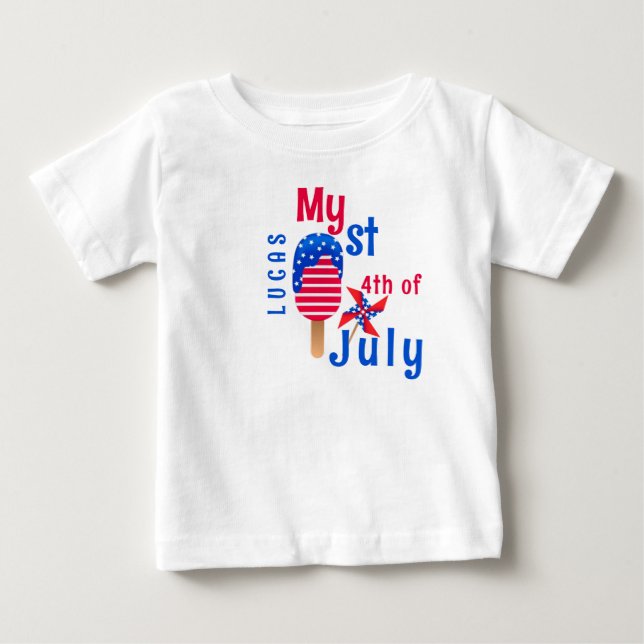 My 1st 4th Of July Cute Baby Boy  T-Shirt (Front)