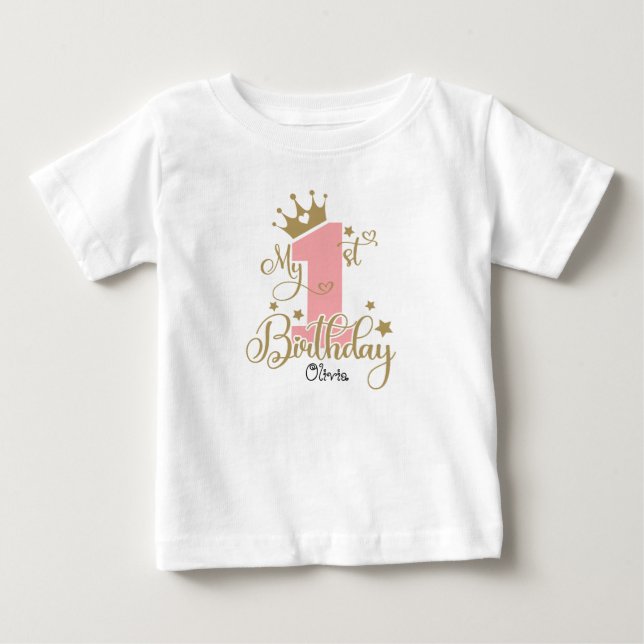My 1st Birthday Baby Girl Bodysuit (Front)
