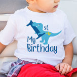 My 1st Birthday Boy Dinosaur T-Shirt<br><div class="desc">Celebrate your child's 1st Birthday with this cute my first birthday dinosaur t-shirt!</div>