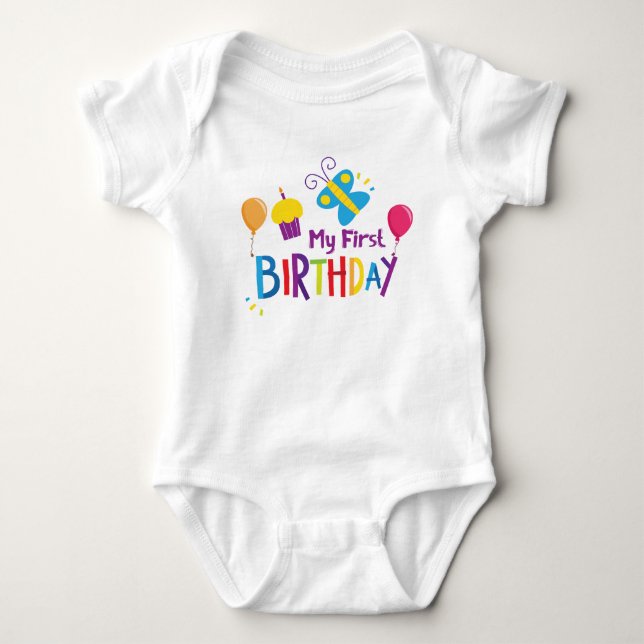 My 1st Birthday Cake Smash Photoshoot Sibia Palace Baby Bodysuit (Front)