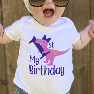 My 1st Birthday Girl Dinosaur T-Shirt