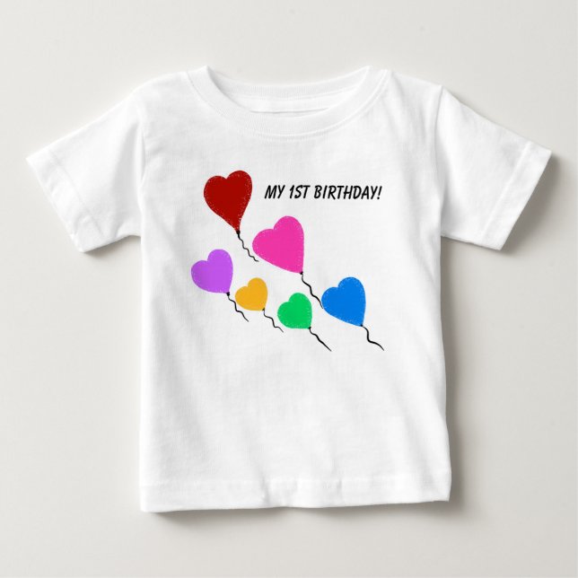 My 1st Birthday Heart Balloons Infant T-Shirt (Front)
