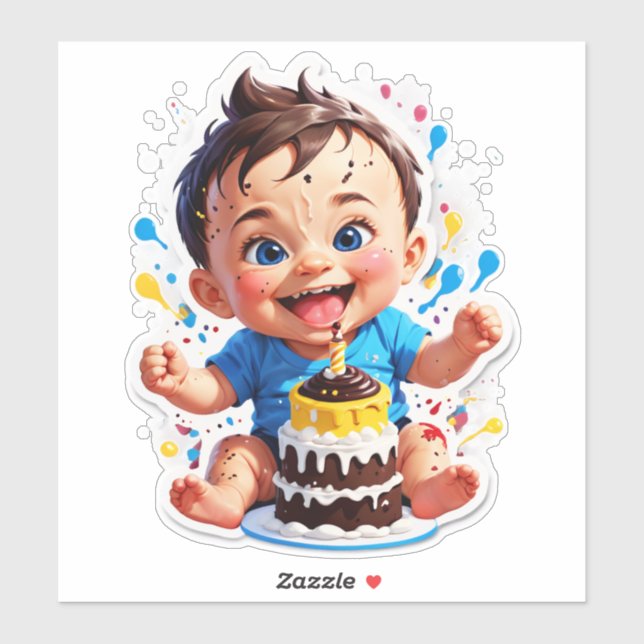 My 1st Cake Smash – Sweet Mess, Big Smiles Sticker (Sheet)