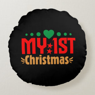 My 1st Christmas-39723 Round Pillow