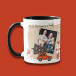 My 1st Christmas As A Daddy Photo Winter Holidays Mug<br><div class="desc">My 1st Christmas As A Daddy Photo Winter Holidays Coffee Tea Mugs features your favorite photo surrounded by a baby holding a gift,  a red car carrying a tree and a gift. Perfect for Christmas for a new father. Designed by ©Evco Holidays www.zazzle.com/store/evcoholidays</div>