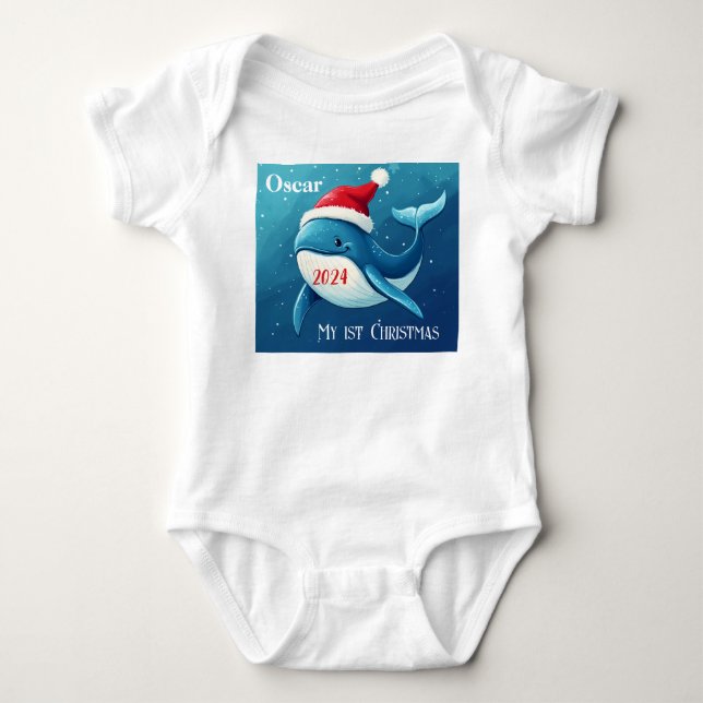 My 1st Christmas, Customized Baby Gift For Xmas,  Bodysuit (Front)
