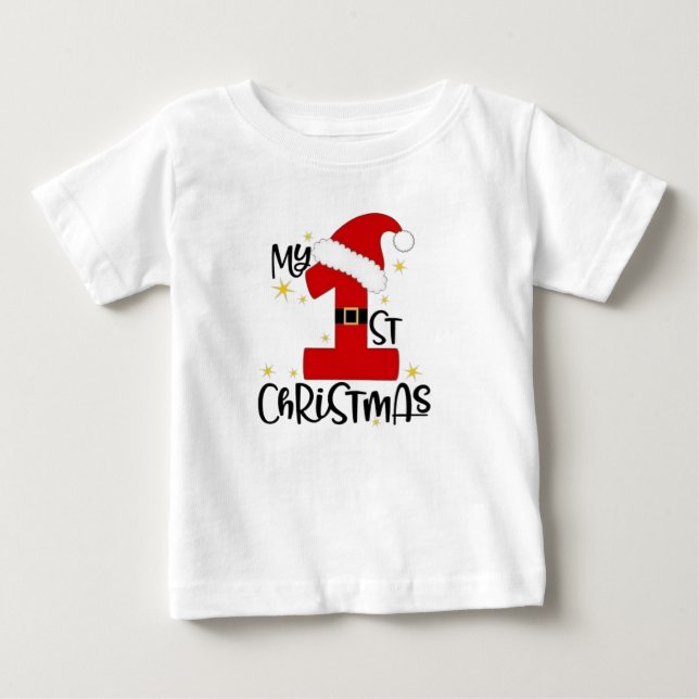 My 1st Christmas - Festive Baby T-Shirt Design (Front)