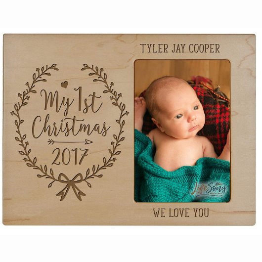 My 1st Christmas Keepsake Maple Photo Frame (Front)