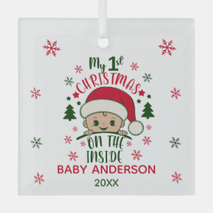 MY 1st CHRISTMAS ON THE INSIDE Glass Ornament